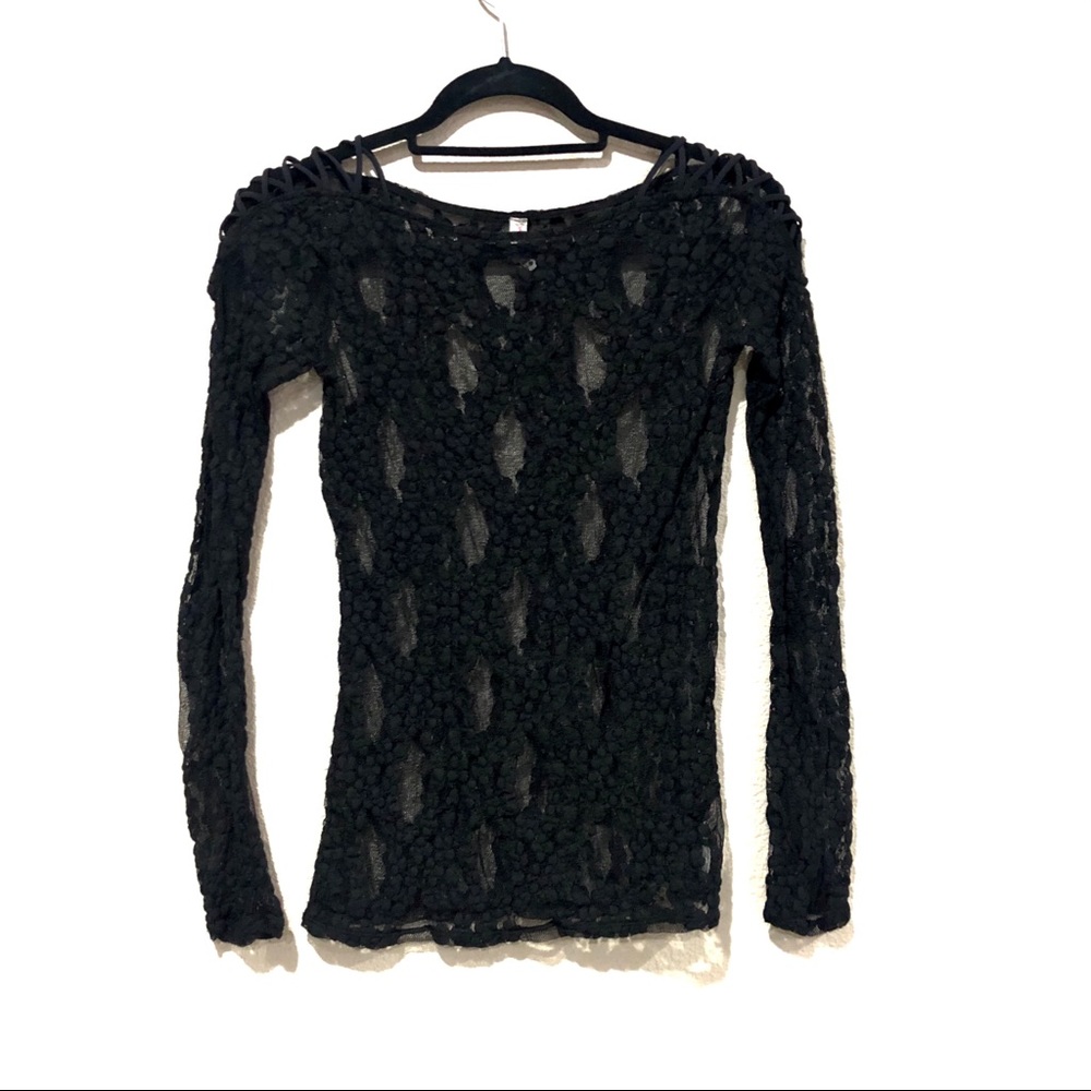 Free People Intimately Lace Sheer Strappy Top